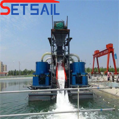 Hydrocyclone Gold Diamond Mining Dredger com comprimento total de 24-38m e chuveiro de agitação