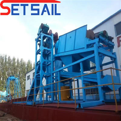 Hydrocyclone Gold Diamond Mining Dredger com comprimento total de 24-38m e chuveiro de agitação