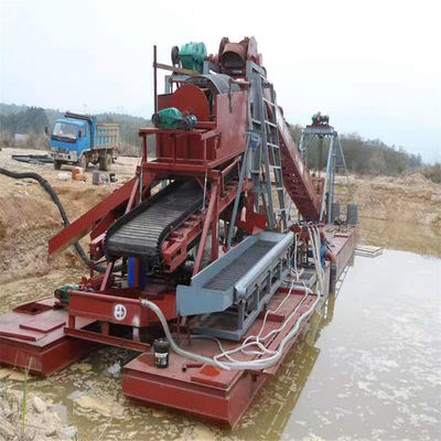 Dredger de areia de balde de cadeia de ouro / diamante com máquina de jigging e equipamento de agitação