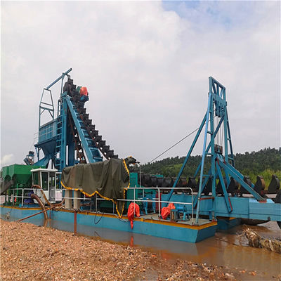 Dredger de areia de balde de cadeia de ouro / diamante com máquina de jigging e equipamento de agitação