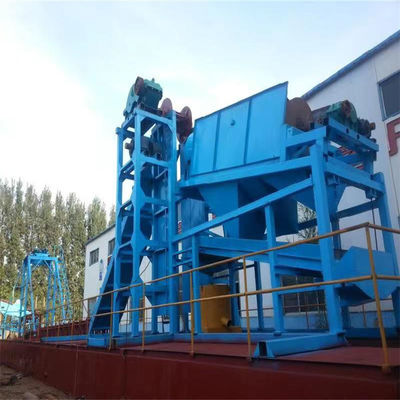 Dredger de areia de balde de cadeia de ouro / diamante com máquina de jigging e equipamento de agitação