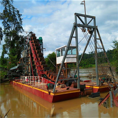Dredger de areia de balde de cadeia de ouro / diamante com máquina de jigging e equipamento de agitação
