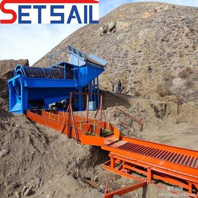 Máquinas para mineração de ouro em terra com chute de agitação e motor a diesel Cummins ou Weichai