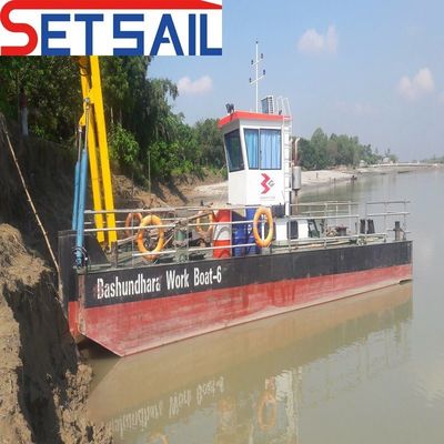 Barco de trabalho de serviço multifunção de motores a diesel Cummins com casco de aço ligado resistente