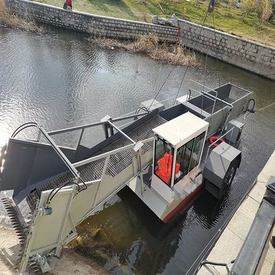 Recolhimento de ervas daninhas aquáticas profissionais com velocidade de trabalho de 3,5-5kn/h