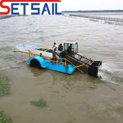 Navio de limpeza de vias navegáveis com cortador de ervas daninhas/coletor/armazenamento Tipo de hélice motriz