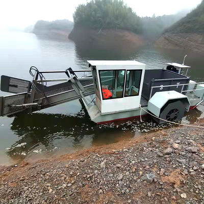 Máquina de recolha de ervas daninhas semiautomática hidráulica aquática para cana-de-açúcar/iacinto/lixo