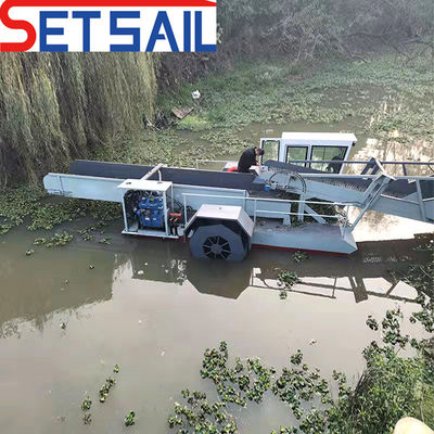 3m-7m Largura do casco Recolhedora de ervas daninhas aquáticas A ferramenta definitiva para limpeza de jacinto de água