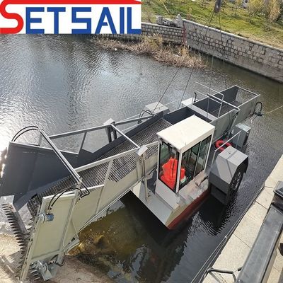50m3 Max. Capacidade de carregamento Recolhedora de ervas daninhas aquáticas para eliminação de lixo flutuante